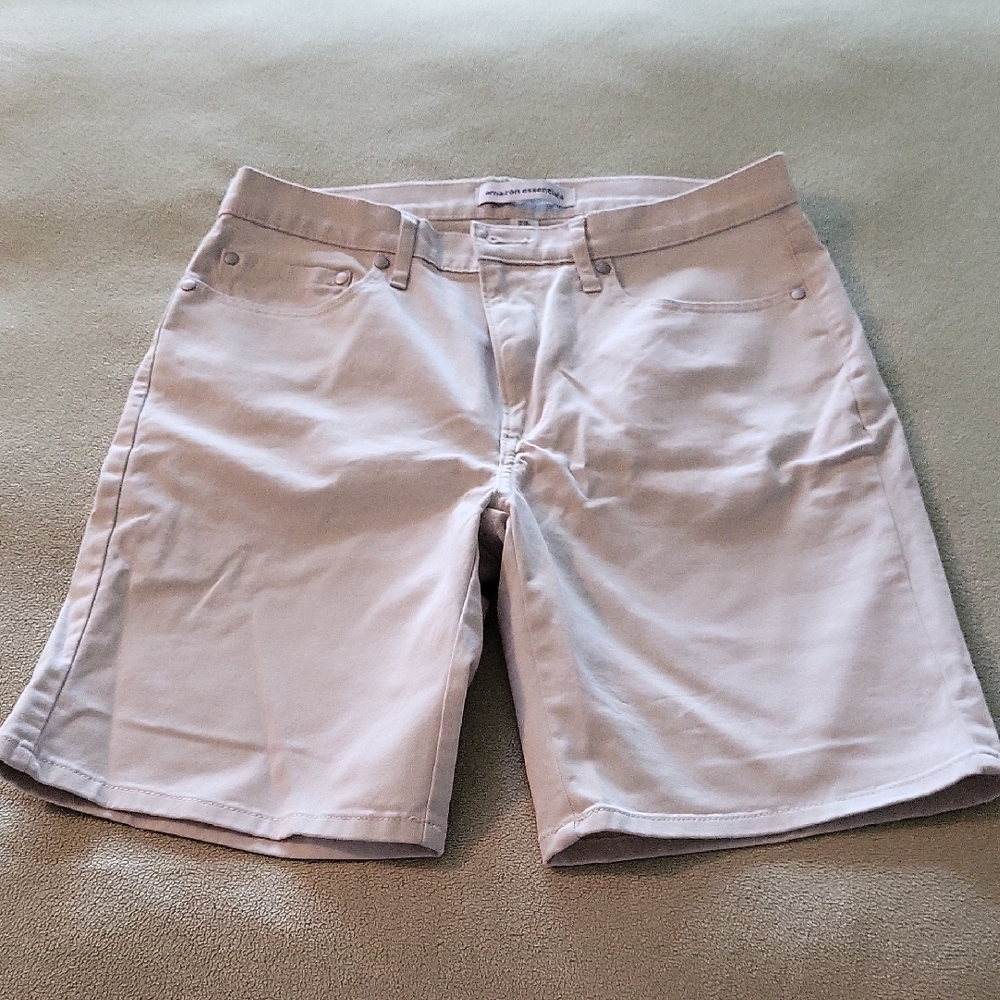 Amazon Essentials Men's Light Tan Flat Front Shorts